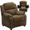 Emma and Oliver Deluxe Padded Contemporary Kids Recliner with Storage Arms